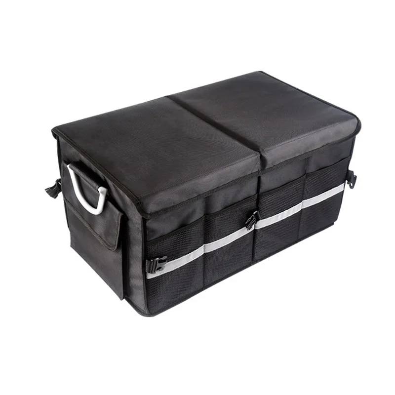 Hotsale wholesale custom removable 2 layers Oxford cloth back auto car trunk storage organizer foldable box large for suv tesla