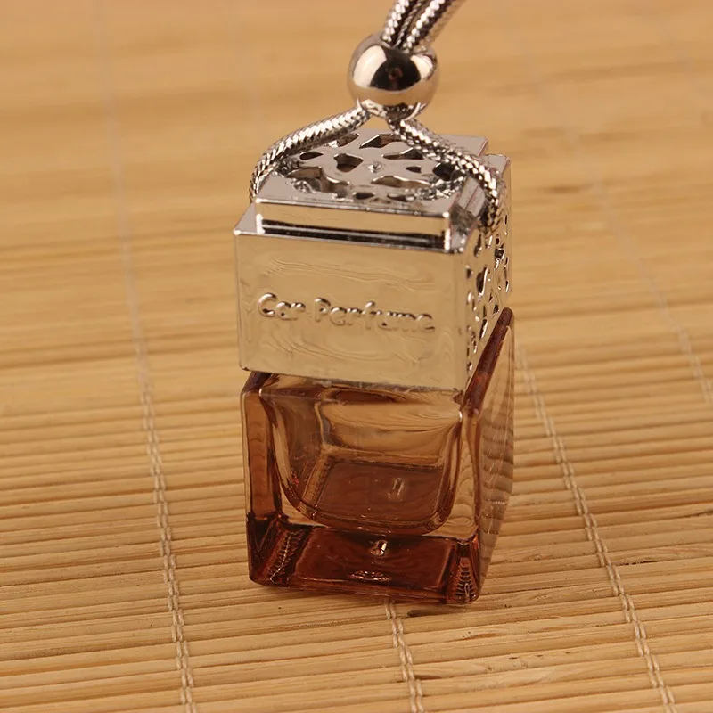 8ml Luxury Square Shaped Empty Mini Hanging Aromatherapy Air Freshener Essential Oil Glass Car Diffuser Perfume Bottle