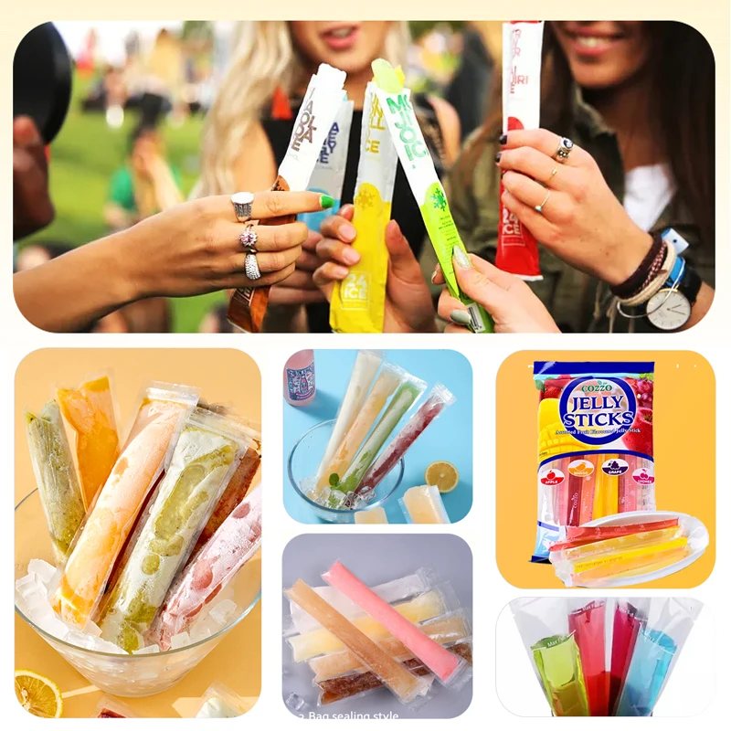 Automatic Ice Lolly Bar Popsicle Ice Pop Ice Cream Stick Sachet Bags Liquid Filling And Sealing Packing Packaging Machine