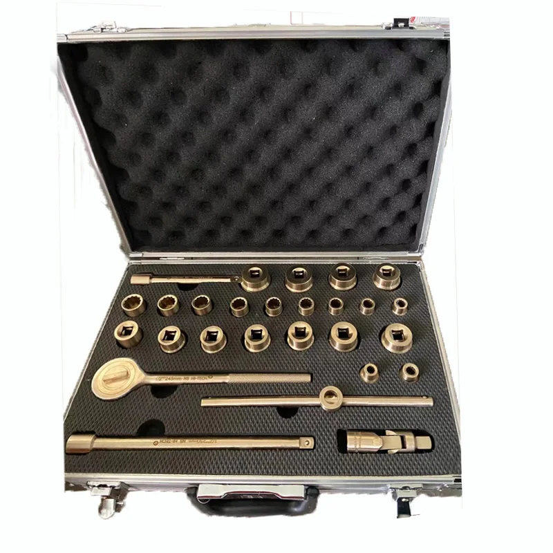 Неискрящиеся инструменты, набор гнезд Dr 1/2 дюйма, 27 шт., материал: алюминий, бронза, КОМПАНИЯ Hebei SIKAI