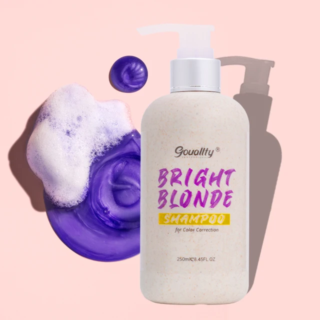 OEM Purple hair shampoo with private brand label cheap wholesale price for blonde color hair washing