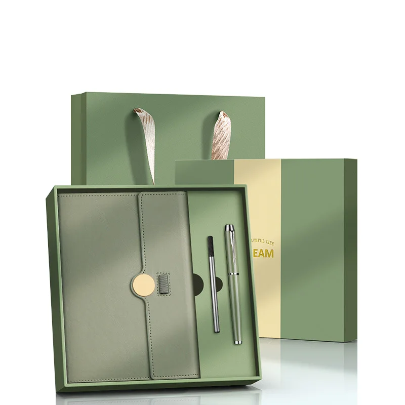 Customization Factory Luxury Long Silver Buckle Notebook Gift Items Souvenir Office Gift Set Promotional