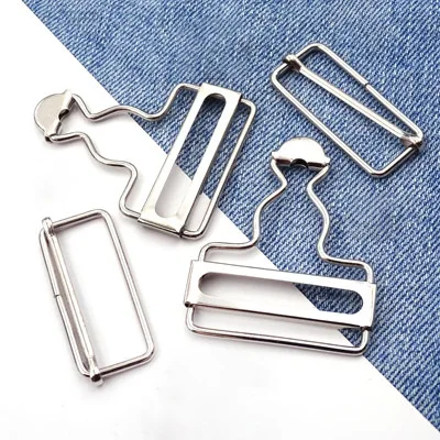 Custom jeans clip cargo buckle slider  metal adjuster sling buckle Suspender metal  buckle