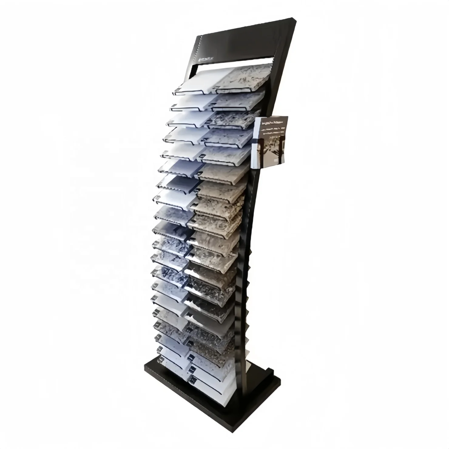 Hot sale multilayer stone sample showroom quartz display rack for marble slab floor display stand metal stone display rack