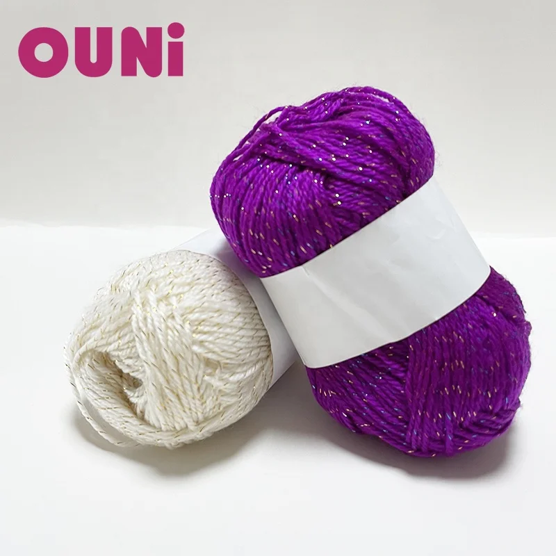 Popular In USA Glittery 100% Acrylic Blended Yarn  Lurex for hand knitting  Shinny Big Yarn  For