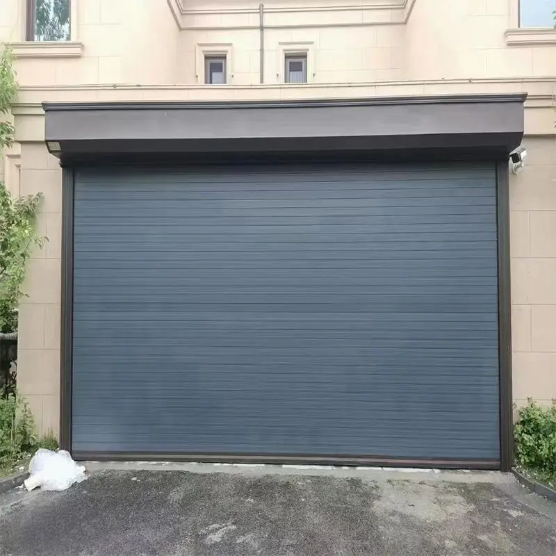 9x8ft Electric Aluminum Rolling Shutter Doors for Workshop Modern Galvanized Steel Slabs Roller Doors for Garage