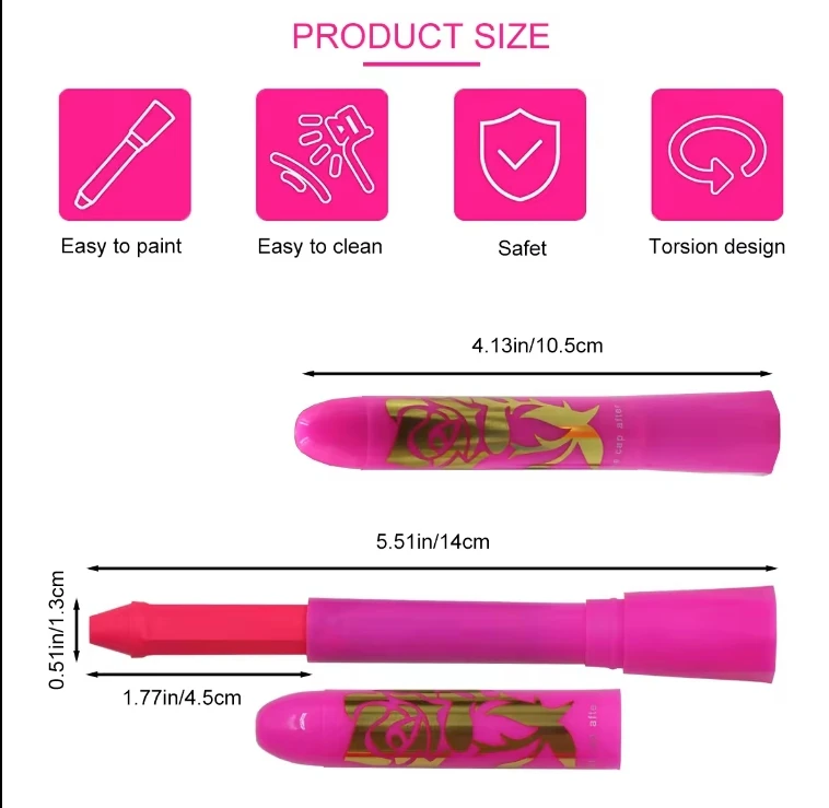 Wholesale Cosplay halloween makeup Non toxic UV Washable body art colorful kit rainbow face paint crayon body art face paint