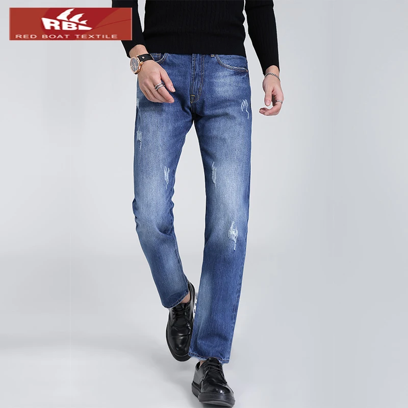 Red Selvedge Denim Jeans 100% Cotton Breathable Japanese Denim Fabric For All Season Casual Style Red Edge Denim Jeans
