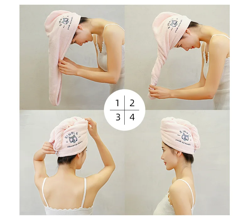 Best Selling Microfiber Hair Wrap Towel Super Absorb Water Quick Dry Soft Comfortable for Adults Salon Use with Custom Logo