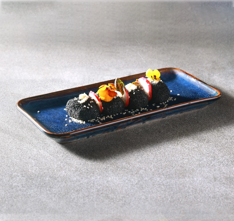 Керамическая посуда южнокорейские тарелки для суши фарфоровые причудливые синие реактивные пижамы