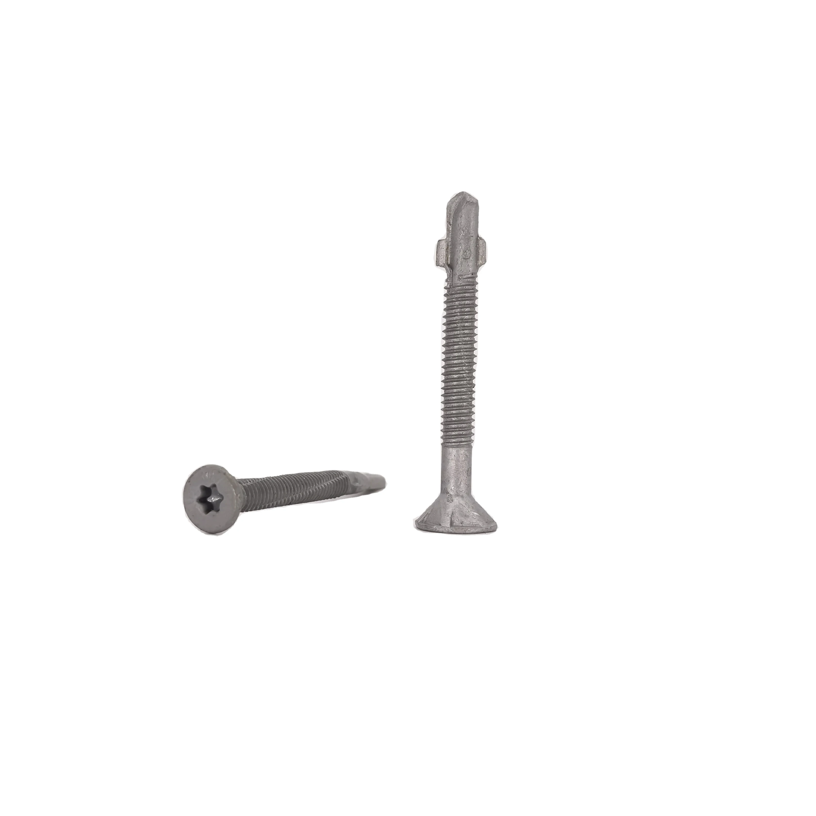 Flat Head Torx Recess Self Drilling Screws with nibs under Head with Wings HDG