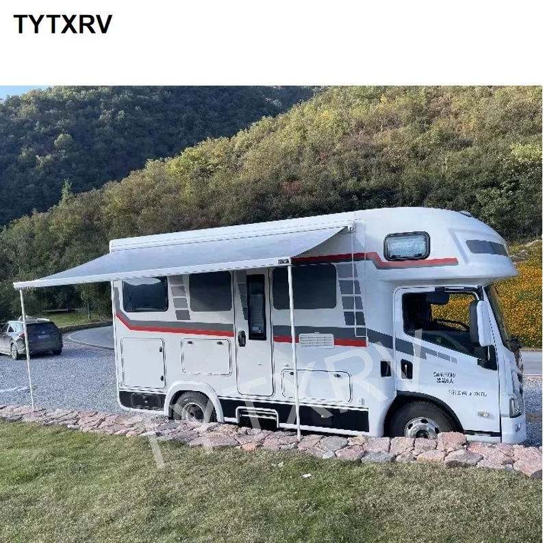 TYTXRV Caravan Exterior Accessories 2.5m Motorized Manual RV Awning Aluminum Alloy Camper Van Caravan Trailer Retractable Awning