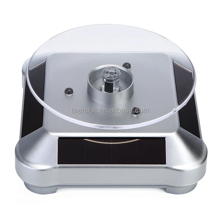 M-8082 wholesale solar battery powered exhibition rotating display white black gold silver led rotating turntable display