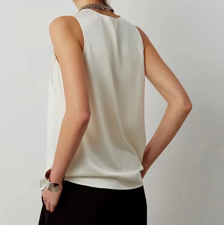 Sample Available Black Women Vest Breathable Silky Comfort Summer Vest For Women