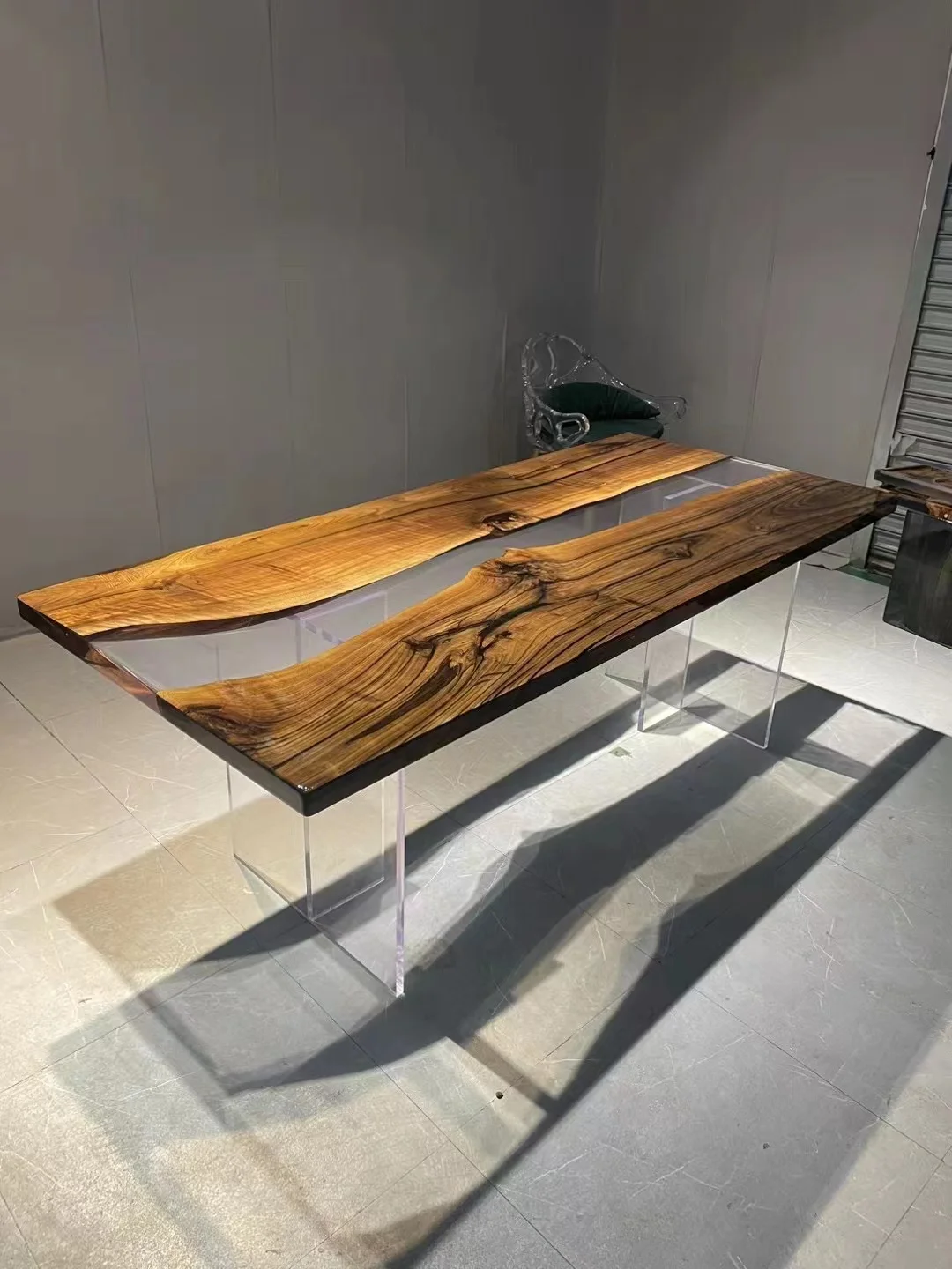 Factory Wholesale Custom Epoxy Wood Dining Table  Resin River Wood Slab Table For Dining Room Furniture And Office Furniture