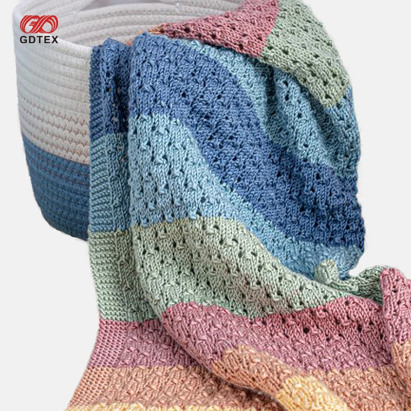 GDTEX Custom Negotiable Price High Quality Custom Cotton or Bamboo Baby Wrap Swaddle Blanket Newborn Knitting Baby Blanket