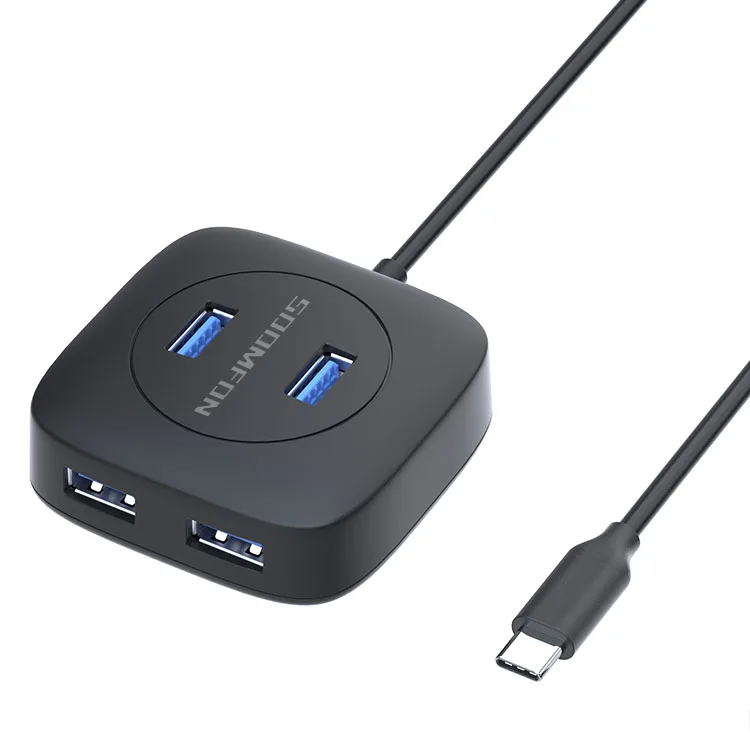 
Soomfon Black Mini 4 Port Usb Hub USB 3.0 OEM Adapter Hub 