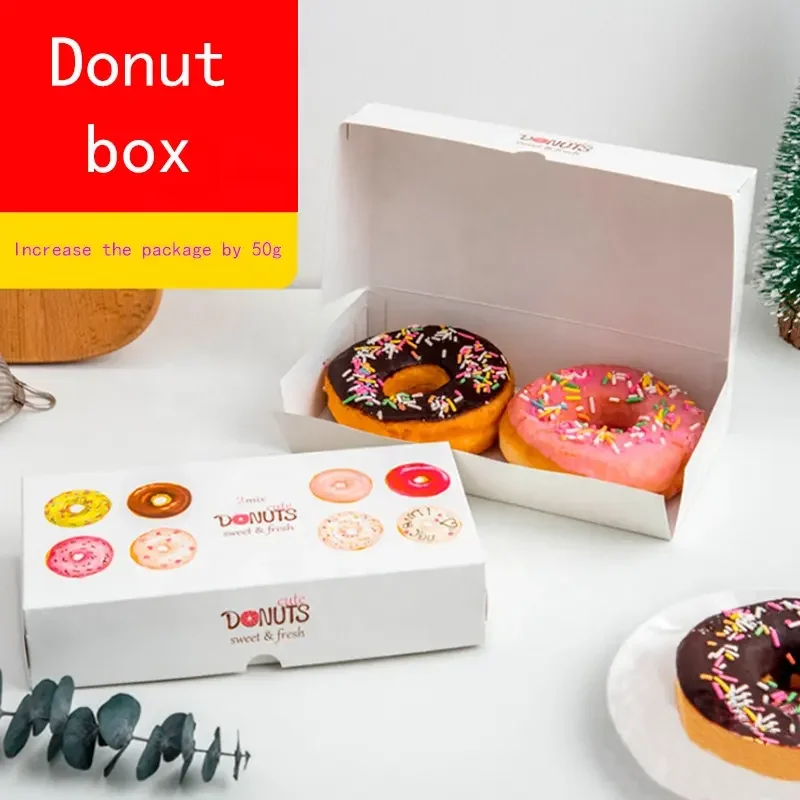 Becan Wholesale Custom Large Mochi Donut Box Biodegradable Food Grade Kraft Paper Packaging for Bakery Cake Fast Food Delivery