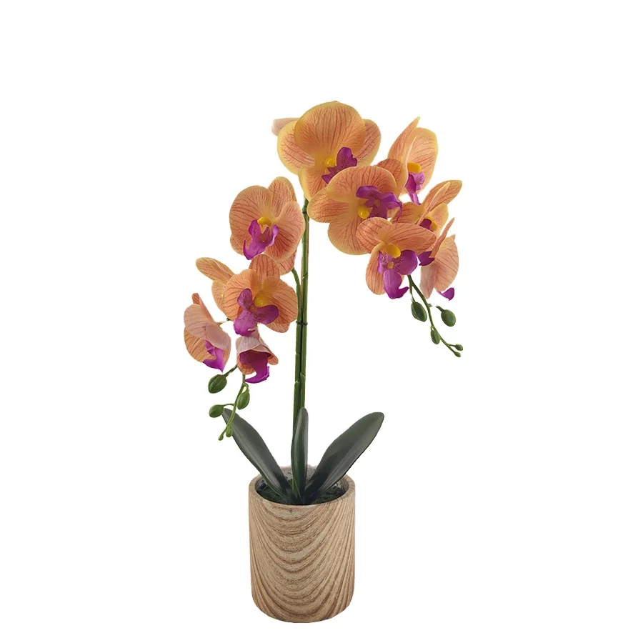 High quality hot sale simulation real touch decorative  colorful artificial phalaenopsis orchid flower greenery