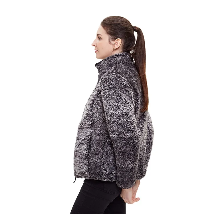 
Customized Women Lamb Wool Cropped Coat Faux Fur Winter Fleece Jacket 