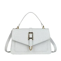 Z096 Fashion Handbags For Women Elegant Casual Ladies Horizontal Square Bags Crocodile Embossed Travel Flap Bag