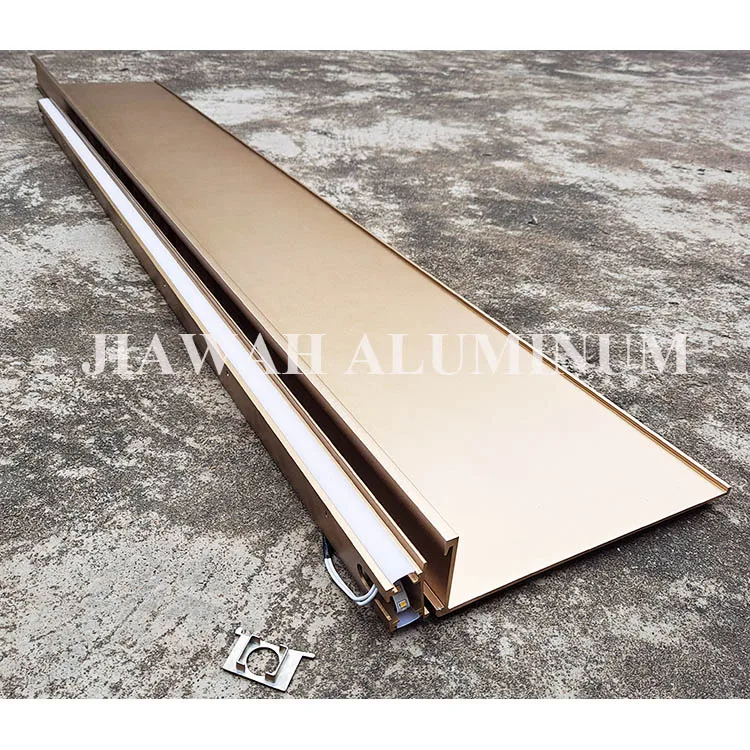 Minimalist Wall Mounted LED Light Display Shelf Floating Aluminum Display Shelf L Shape For Living Room , Kitchen , Study Room