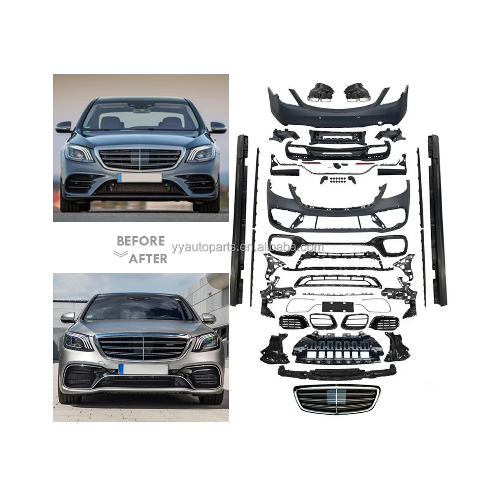 2018- S-class W222 S63 TI Style Body Kit Factory Direct Car Bumpers Rear Diffuser