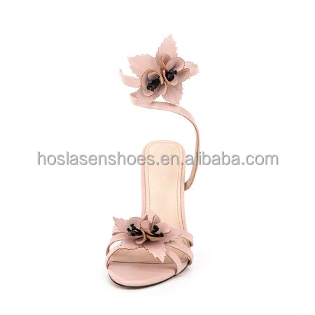 Hoslasenshoes wholesale custom women high heel sandals flower heel shoes fashion women dress shoes custom designs