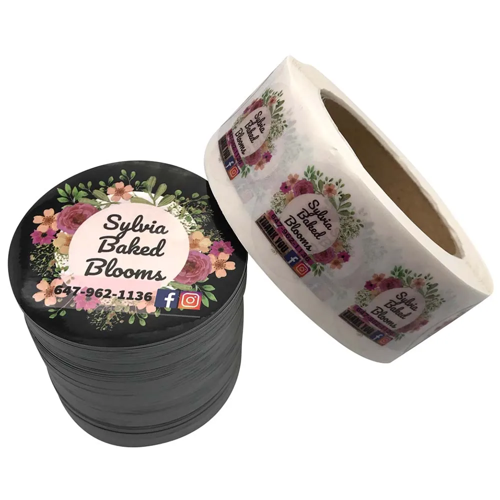 Full Color Printing Permanent Adhesive Waterproof Vinyl Round LOGO Die Cut Stickers