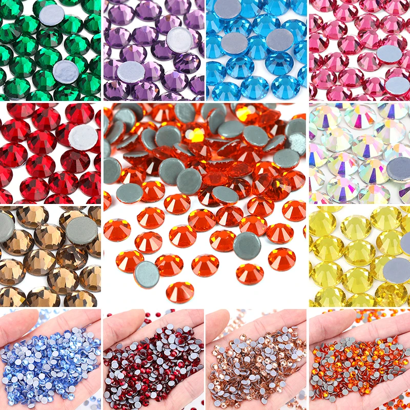 Bling Hotfix Rhinestones Wholesale Flat Back Hot Fix Glass Crystal AB Rhinestone For Iron On Crystal Design