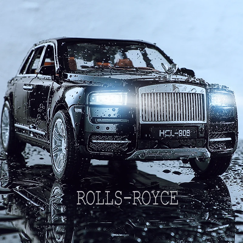 Good Quality 1/22 Rolls Curinan Diecast Model Alloy Pull Back Car Die Cast Metal Car Toys with Light Sound