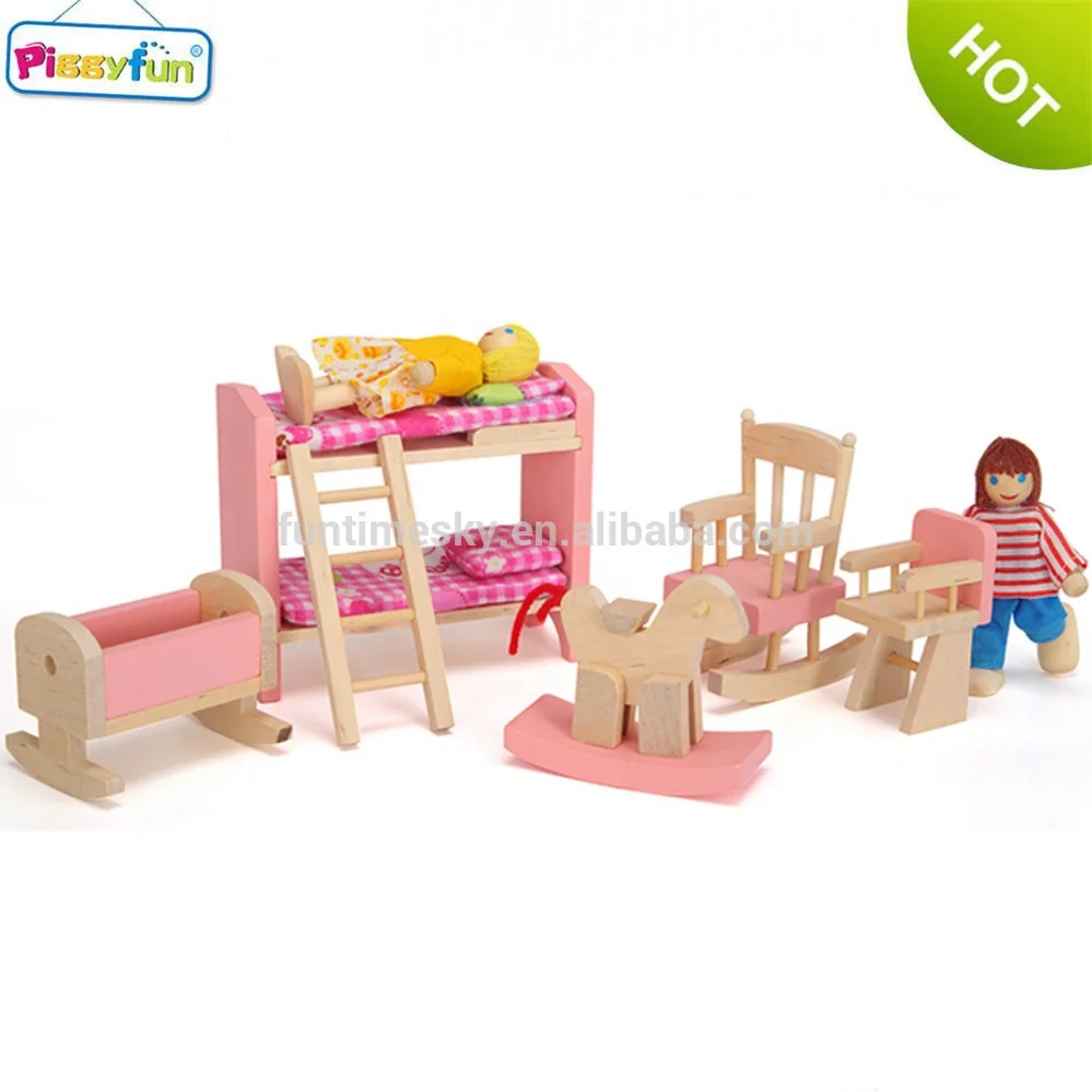
2021 Hot Popular Pretend Furniture Toy Wood Doll House accessories furniture toys 