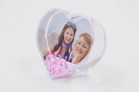 Personalized Water Globe Photo Customized Photo Christmas Snow Ball with White Snow and Red Heart