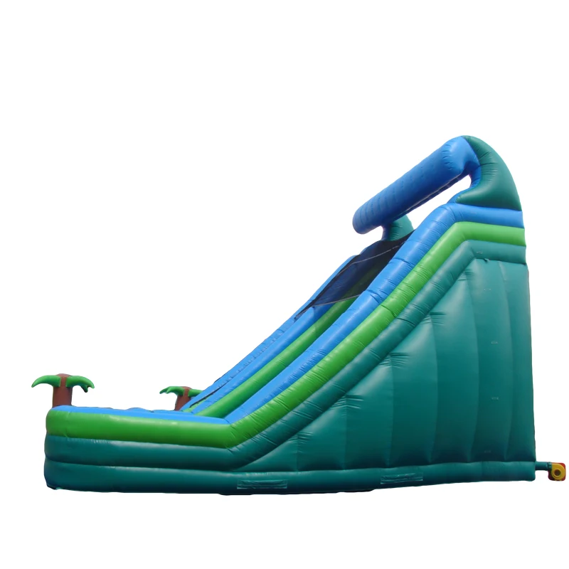 china commercial inflatable play center kiddie  palm tree water slide with swimming rectangular pool