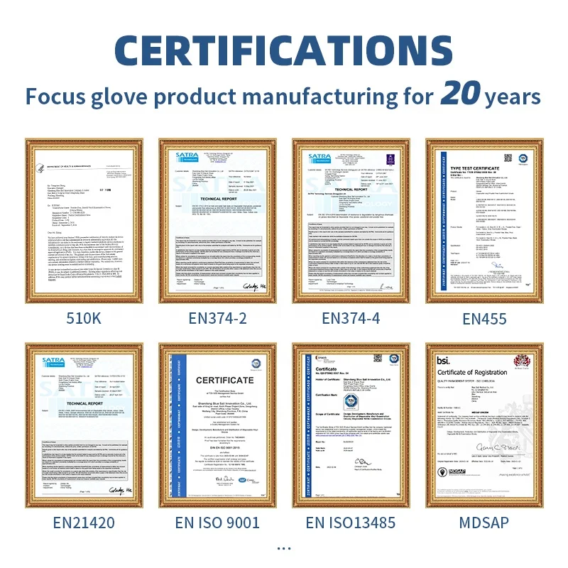 Protein Free Nitrile Gloves Medical Examination Size Large Non-sterile Powder Free Disposable White Nitrile Gloves for Doctor