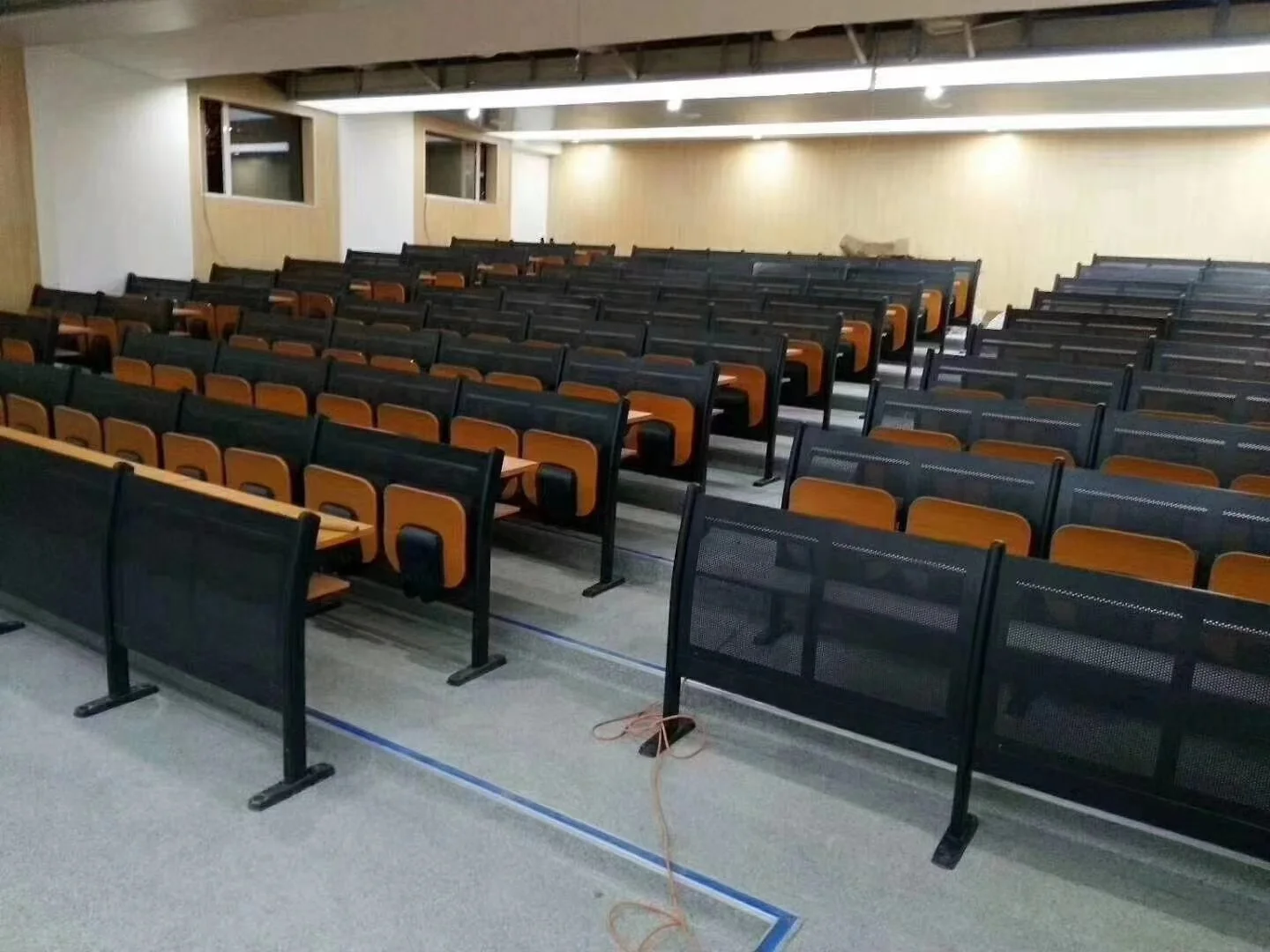 College metal folding university chairs and tables school student desk chair with writing tablet