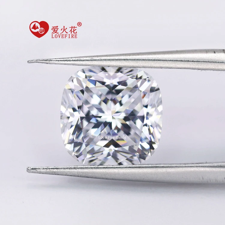 Ready stock white cubic zirconia stones cushion princess cut zircon stone price synthetic 5a cubic zirconia