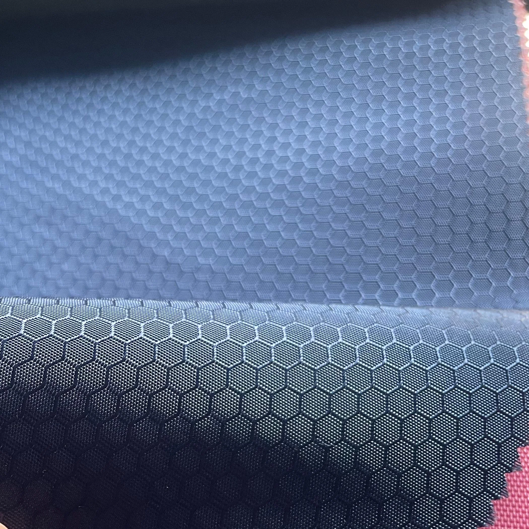 Polyester waterproof football lattice hexagonal jacquard Oxford fabric in stock fabric can customized