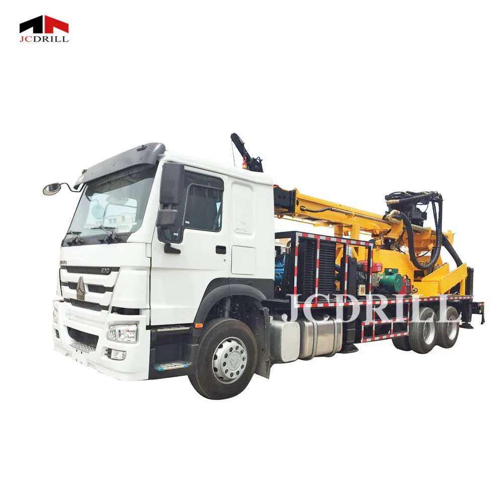 400m Truck mounted hydraulic rotary Water well drilling rig with 4ton tool winch and hydraulic wrench on board
