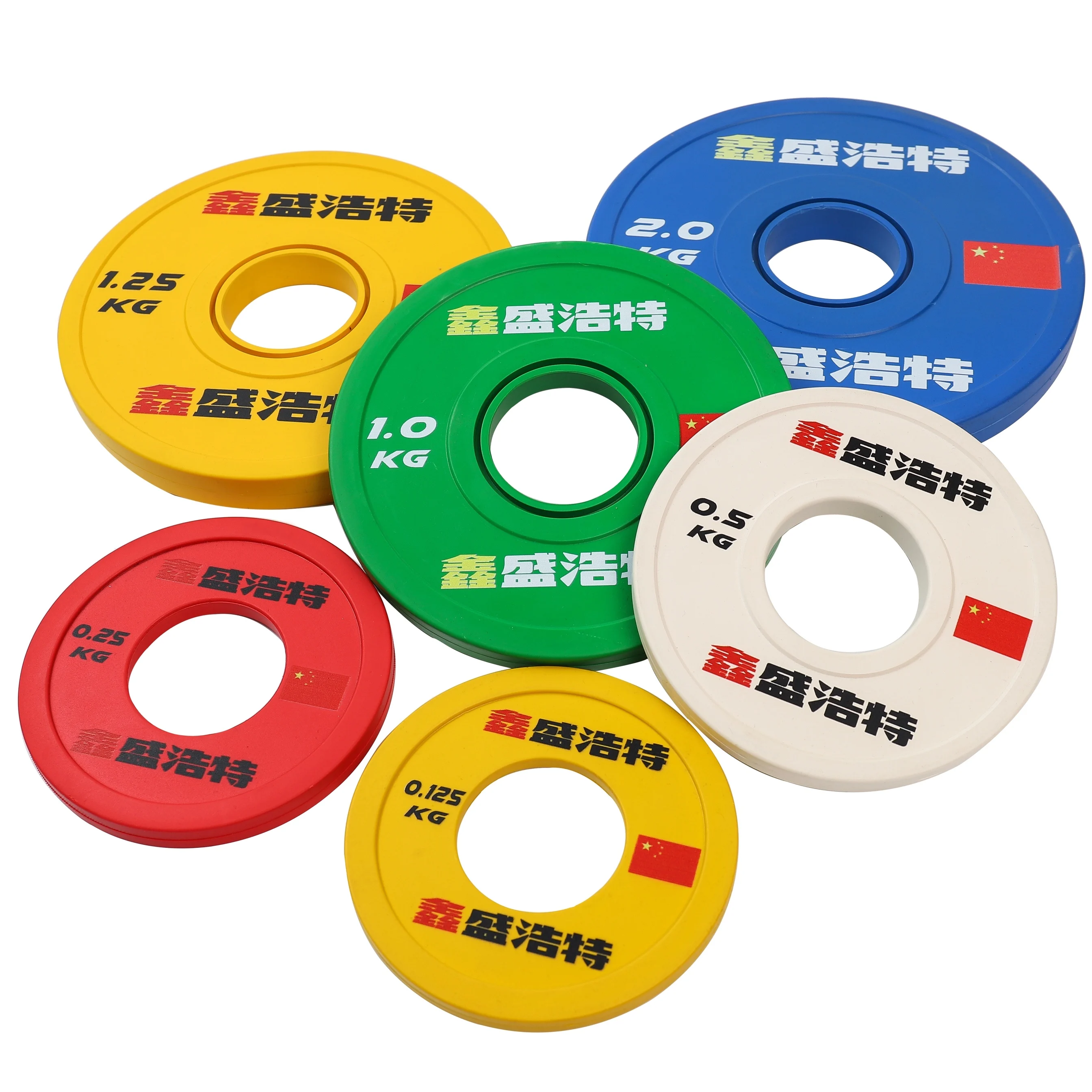 Fitness Training Equipment Colorful Competition Weight Lifting Barbell Custom  Olym Kg Bumper Plates With Logo