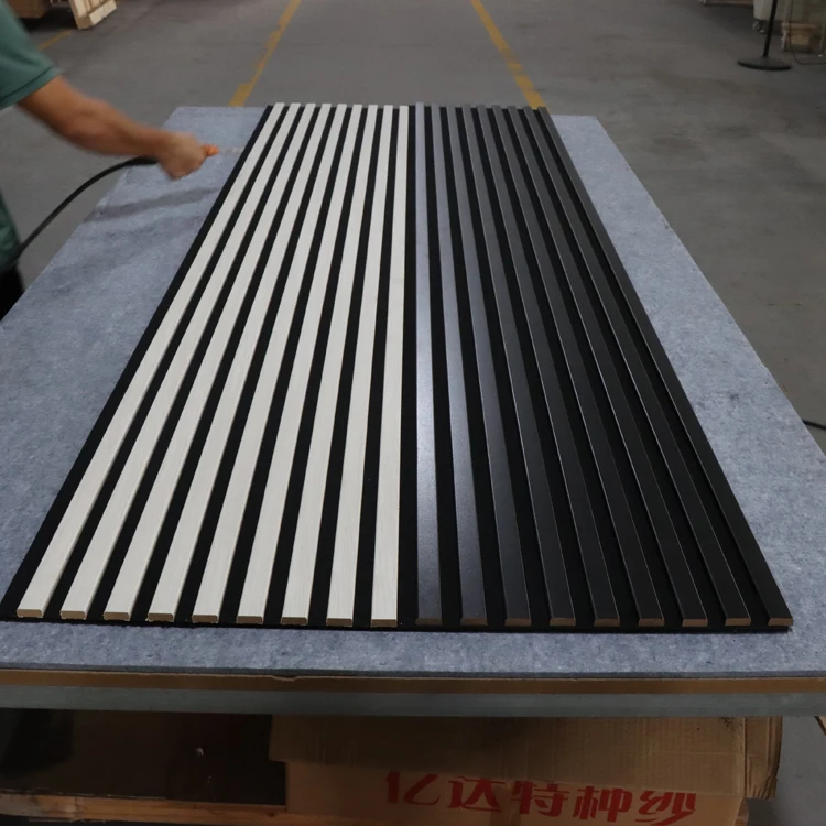 High Quantity Wood Wall Panels Interior Home Soundproof Acoustic Wall Panels For Studio Supermarkets Decoration Slat Panels