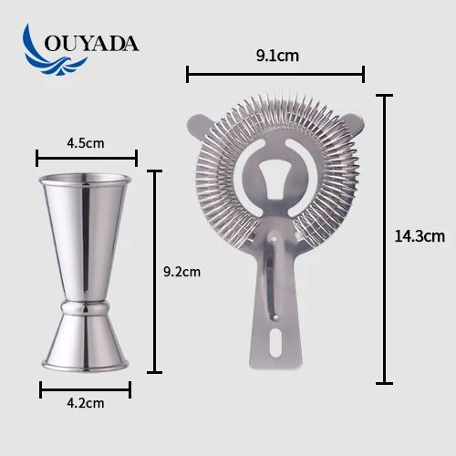 
Factory Direct 700ml brushed stainless steel cocktail shaker set cocktail set wood 