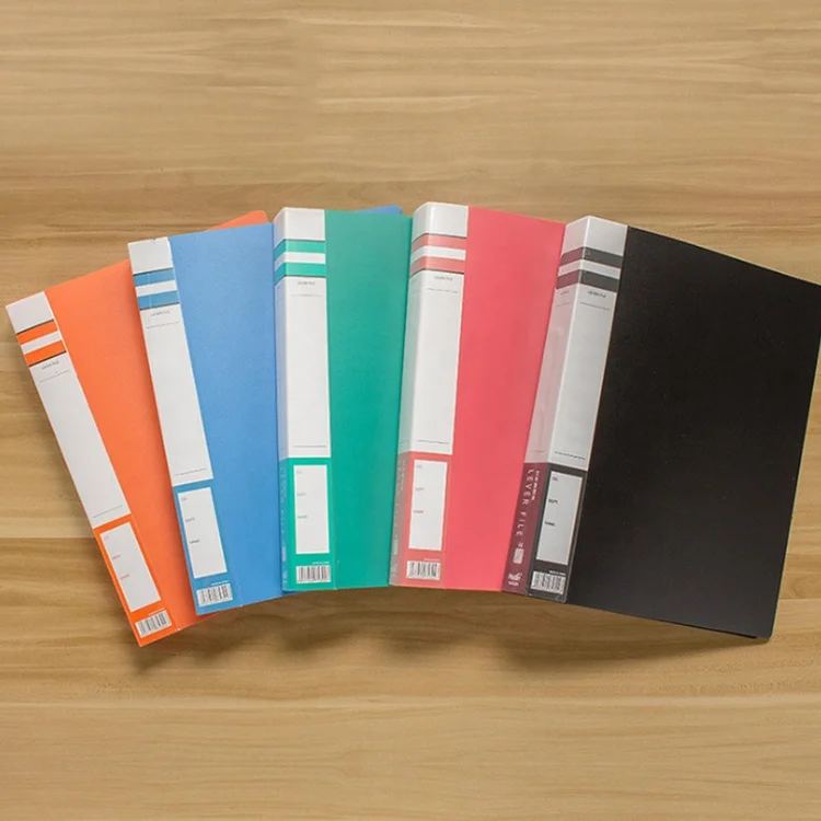 Customizable Office File Folder 2/3/4-Hole Ring Binder A4 Metal Clip School Office Made Durable PP