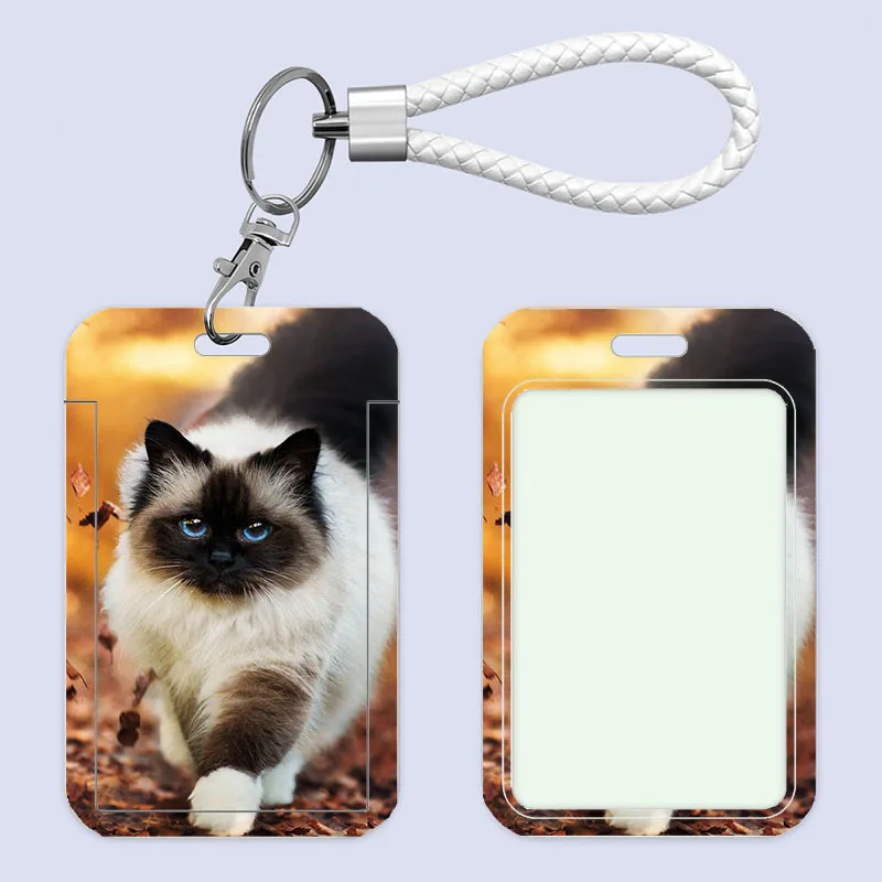 New Design Custom Free Sample Cartoon Cute Cat Anime  Badge Holders With ID Card