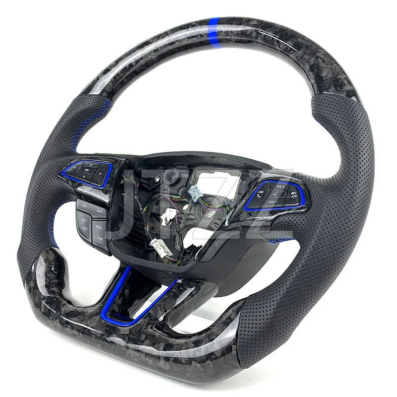 2015 2016 2017 2018 2019 FOR Ford Focus MK3 ST RS Forged Carbon Fiber Steering Wheel Suede Style Car Steering Wheel