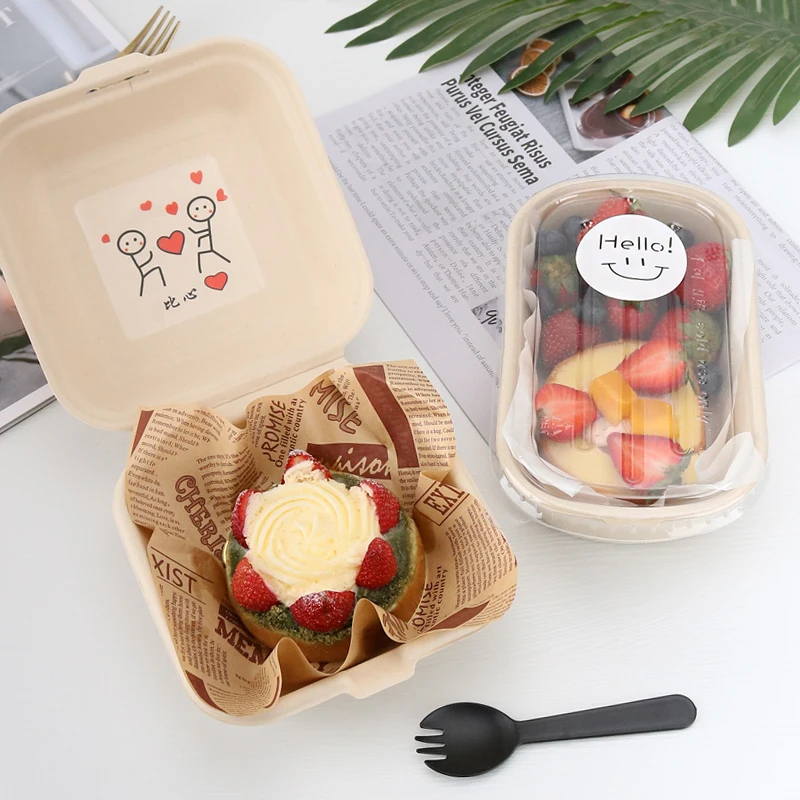 Wholesale Biodegradable Takeaway Hamburger 4x4 inch Burger Bento Fast Food Packing Pulp Sugarcane Bagasse Lunch Paper Boxes
