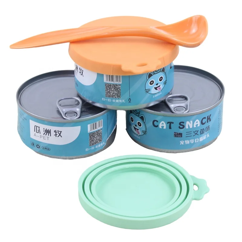 Manufacturer direct sell reusable 3 in 1 Storage Container Cover Silicone cat dog pet food can cover