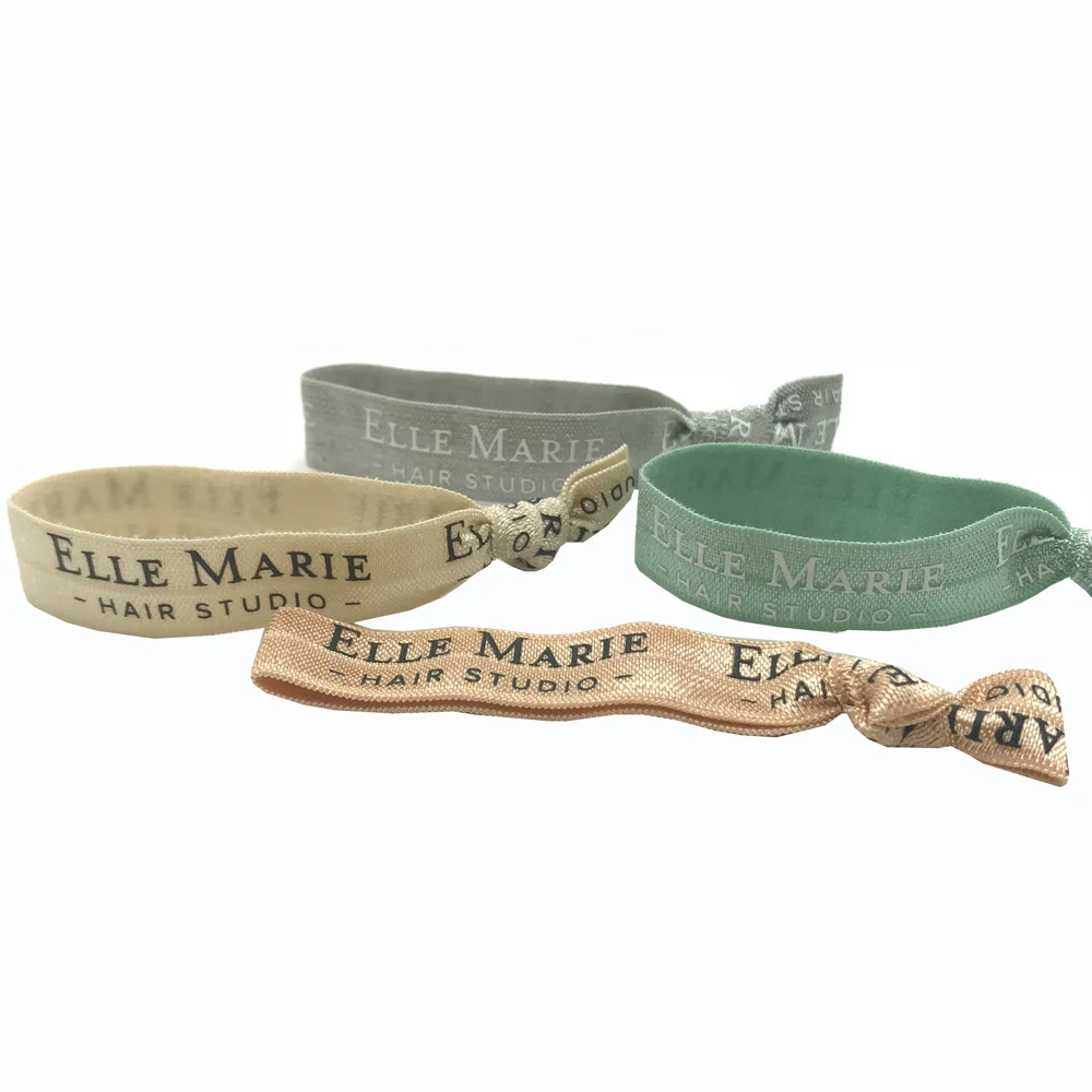 Custom Text Elastic Hairband for Hair Salon Personalized Design Pony Tail Holder Gift Hair Tie Bracelet DIY
