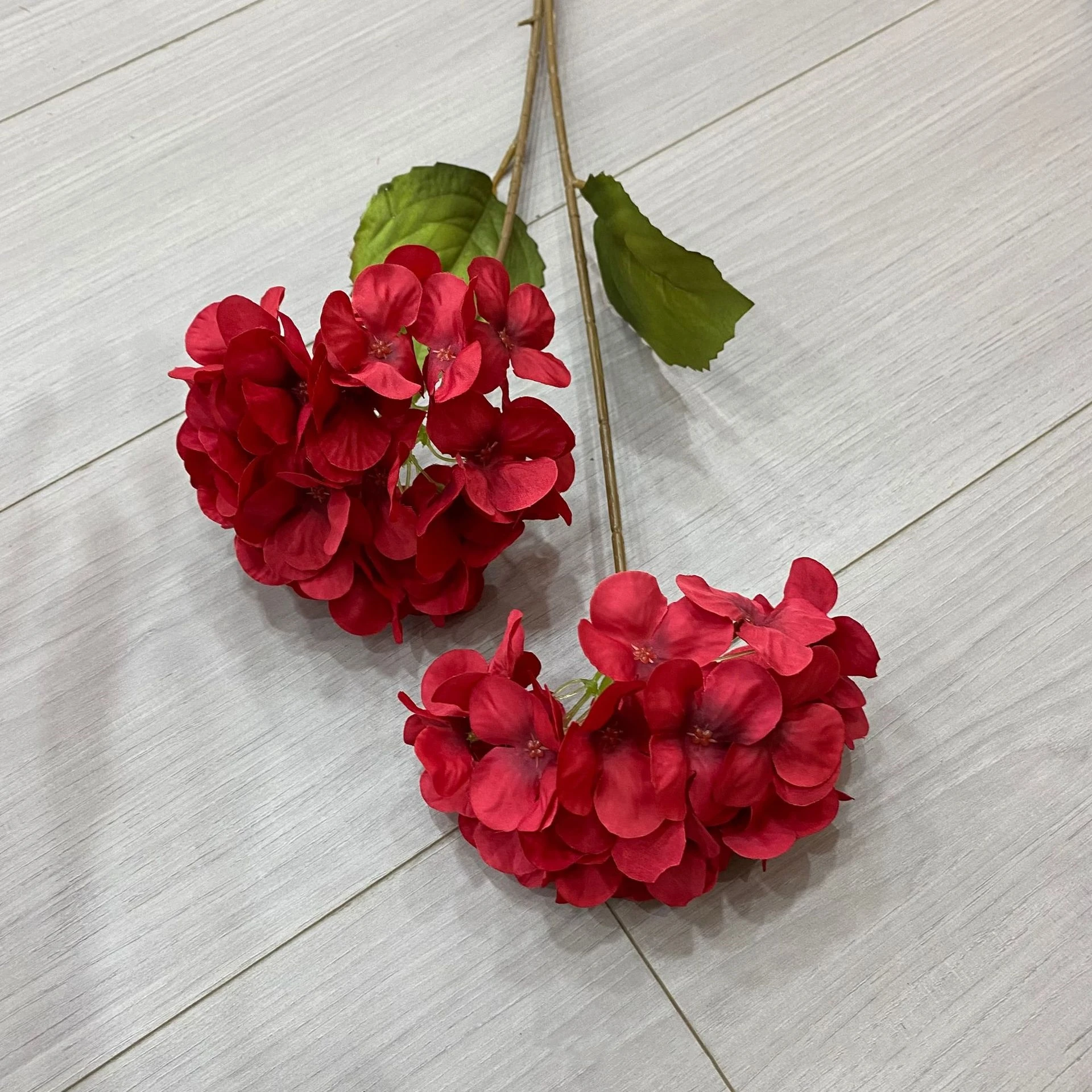 Yopin-2099 Wholesale 2 Heads Large Red Hydrangea Artificial Flower Bushes