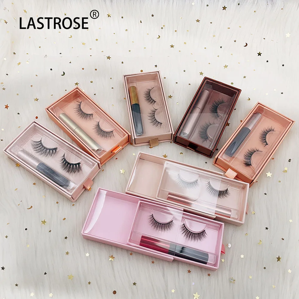 New Business Wholesale High Quality 5D Silk Magnetic Eyelashes Vegan Magnetic Lashes 3D Faux Mink Eyelashes With Eyeliner